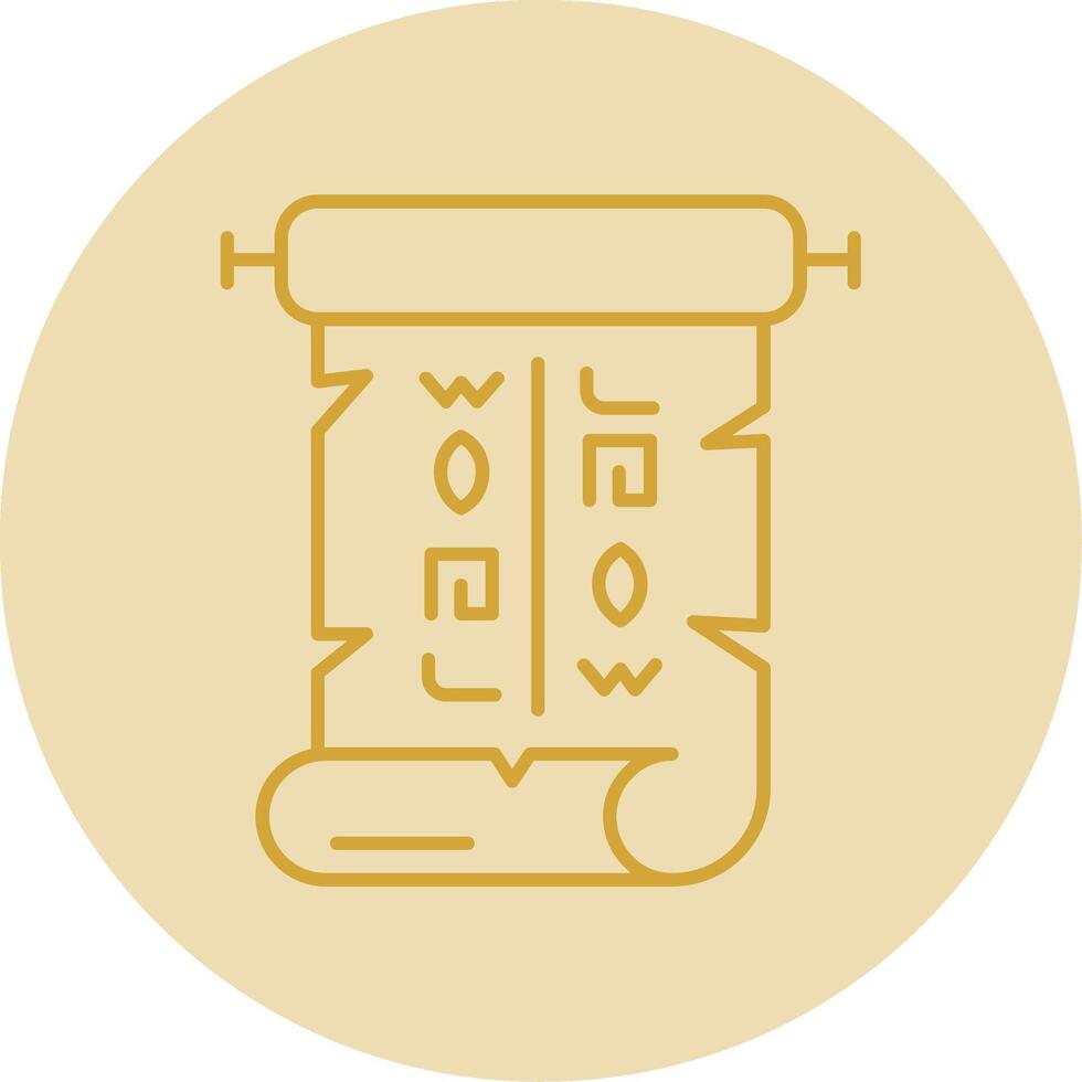 Papyrus Line Yellow Circle Icon vector