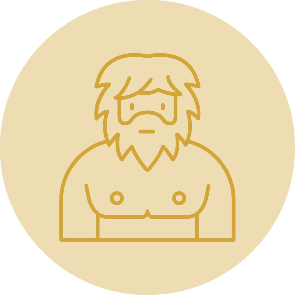 Men Line Yellow Circle Icon vector