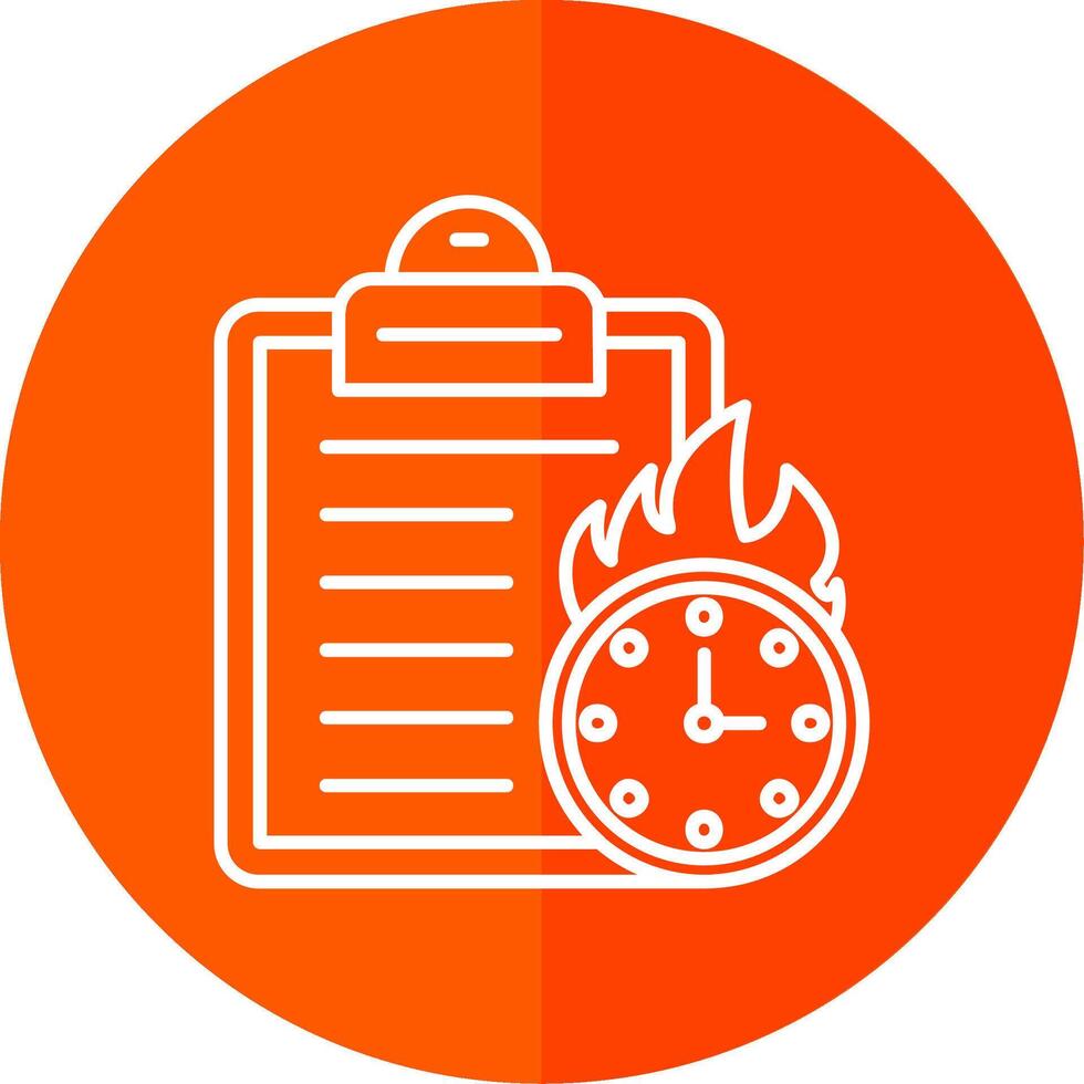 Deadline Line Red Circle Icon vector