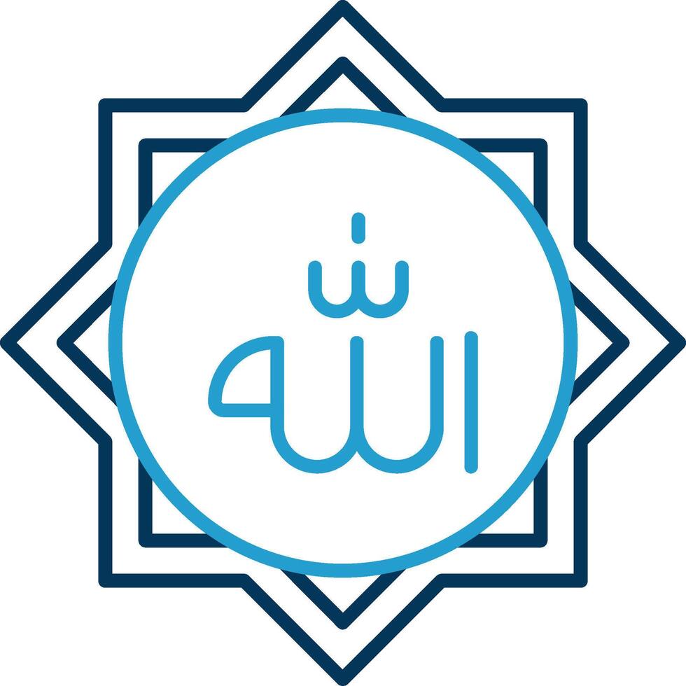 Allah Line Blue Two Color Icon vector