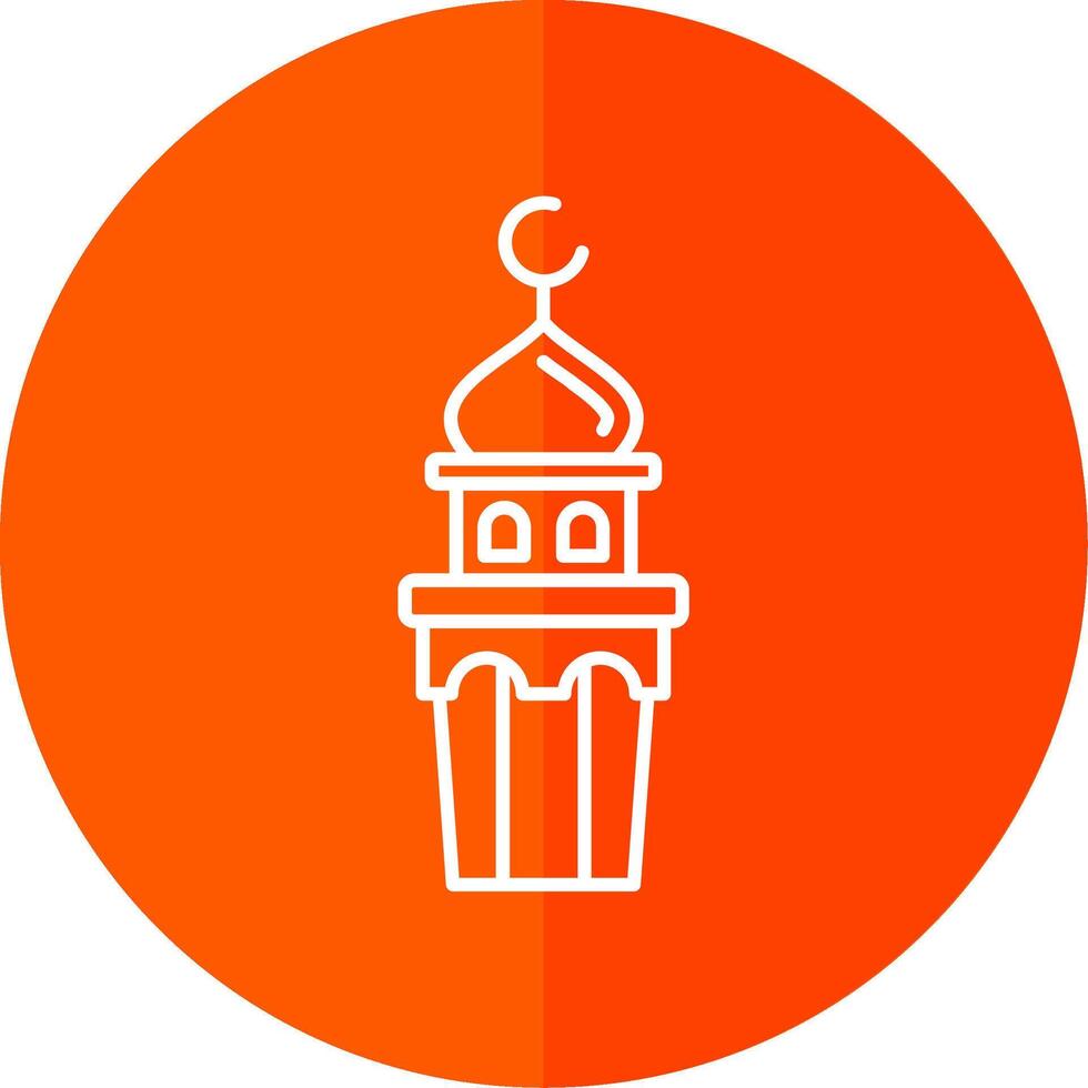 Minaret Line Red Circle Icon vector