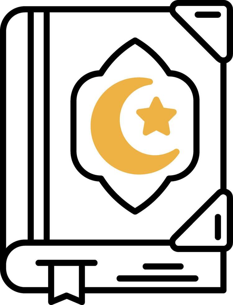 Quran Skined Filled Icon vector