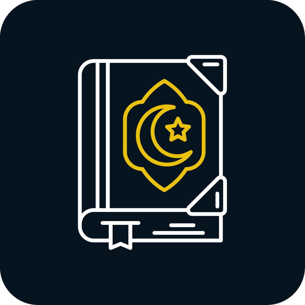 Quran Line Yellow White Icon vector