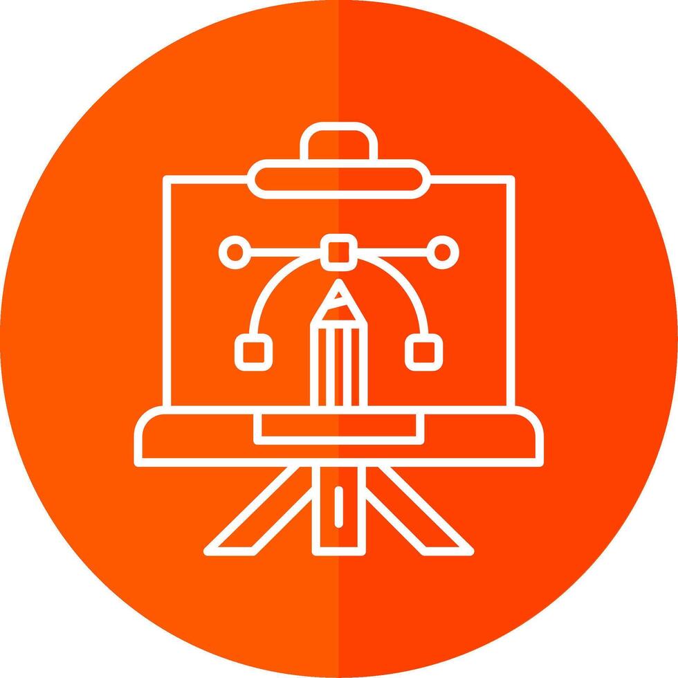 Canvas Line Red Circle Icon vector