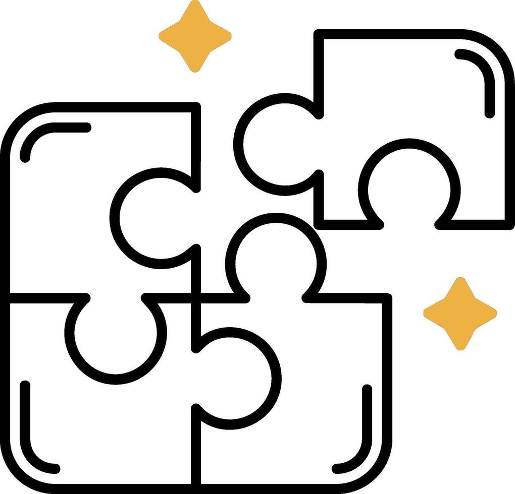Puzzle Skined Filled Icon vector