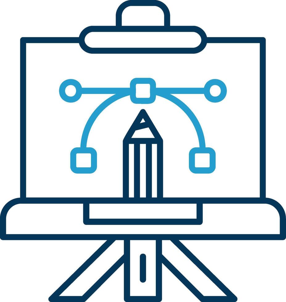Canvas Line Blue Two Color Icon vector