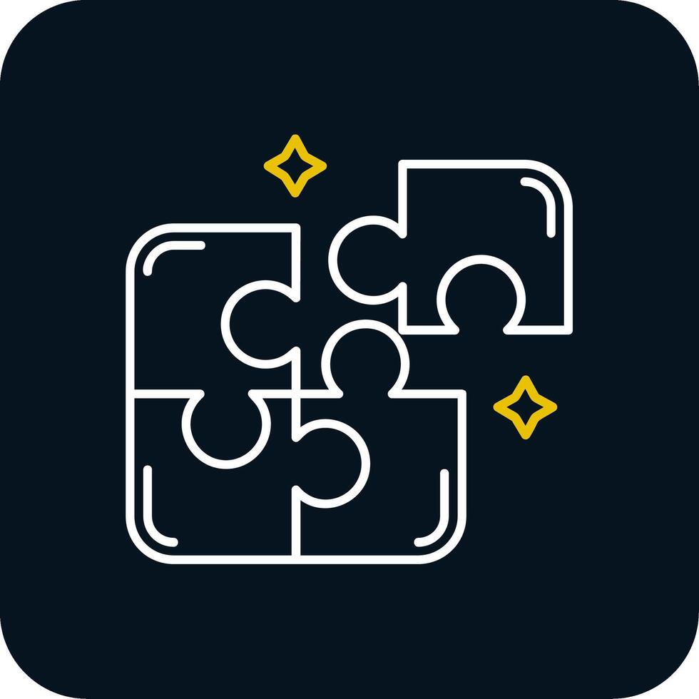 Puzzle Line Yellow White Icon vector