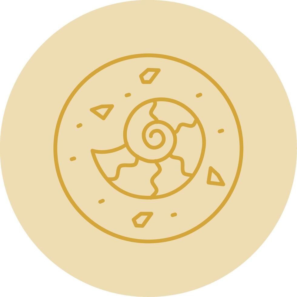 Fossil Line Yellow Circle Icon vector