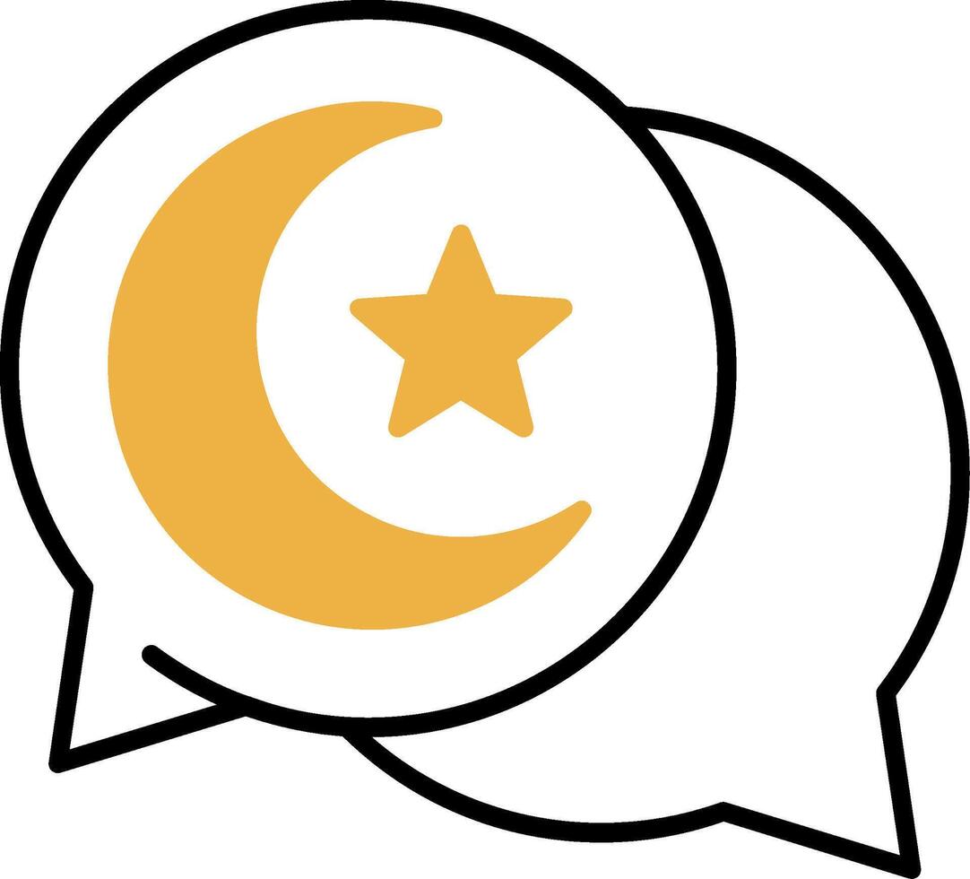 Chat Skined Filled Icon vector