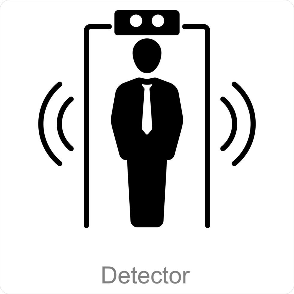 detector y seguridad icono concepto vector