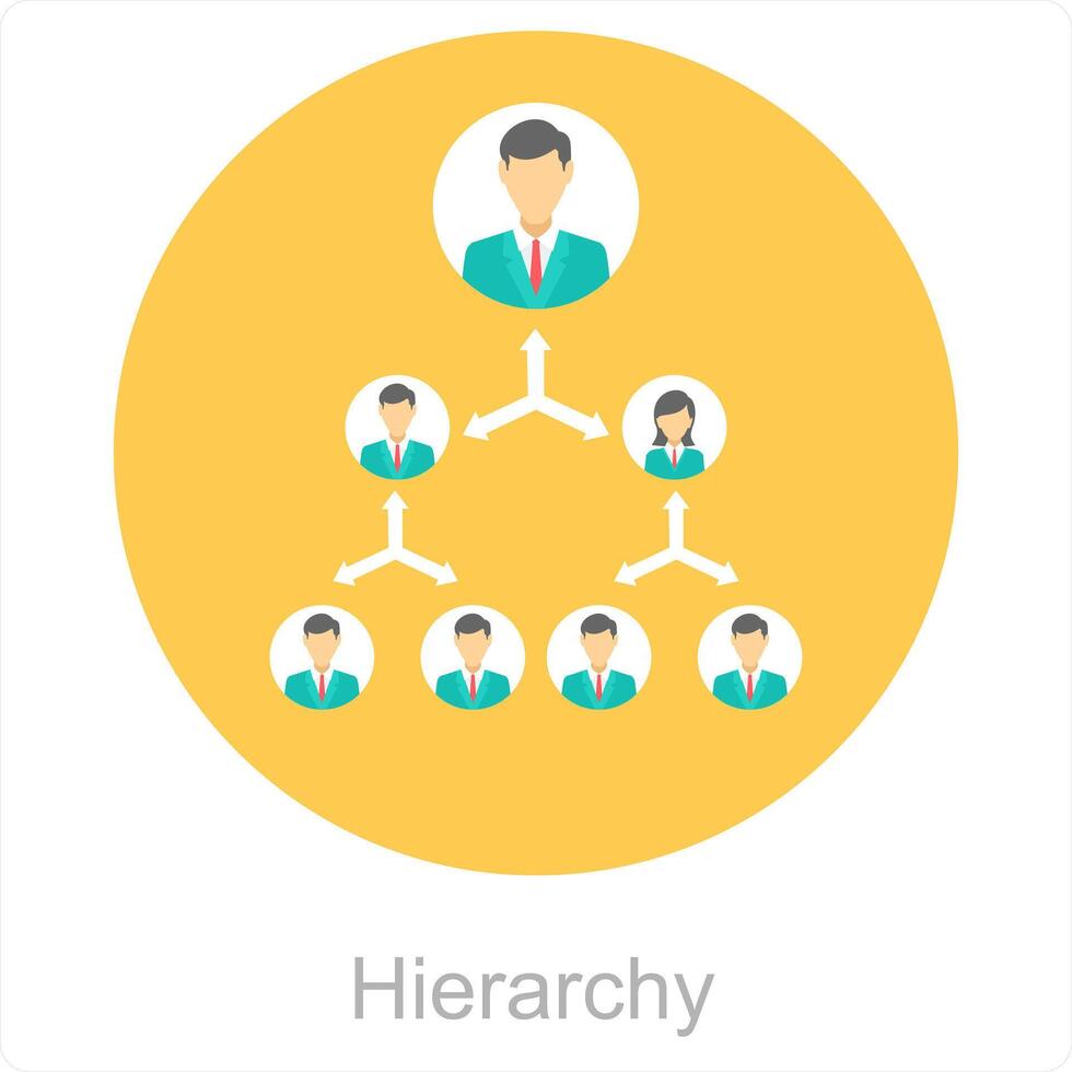 Hierarchy and business icon concept vector