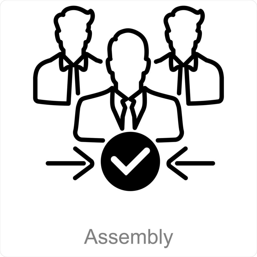 Assembly and dael icon concept vector