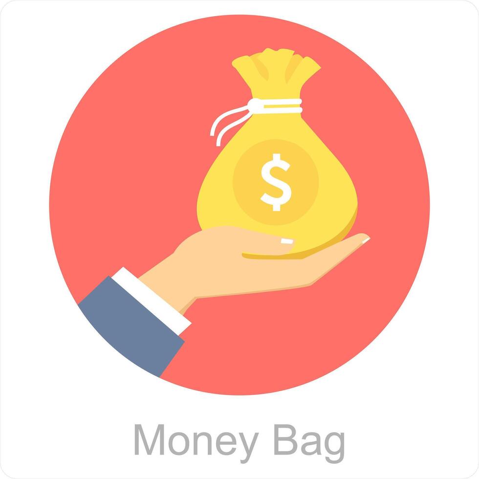 Money Bag and money icon concept vector