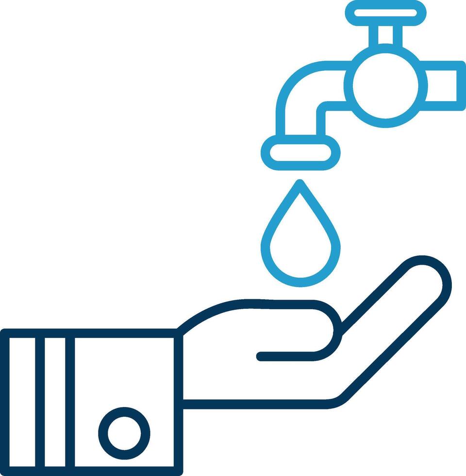 Wudu Line Blue Two Color Icon vector