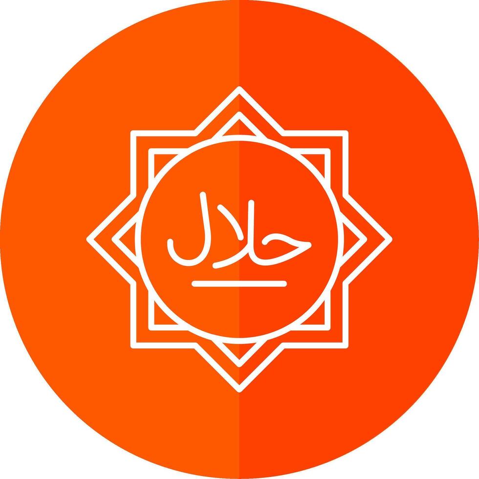 Halal Line Red Circle Icon vector