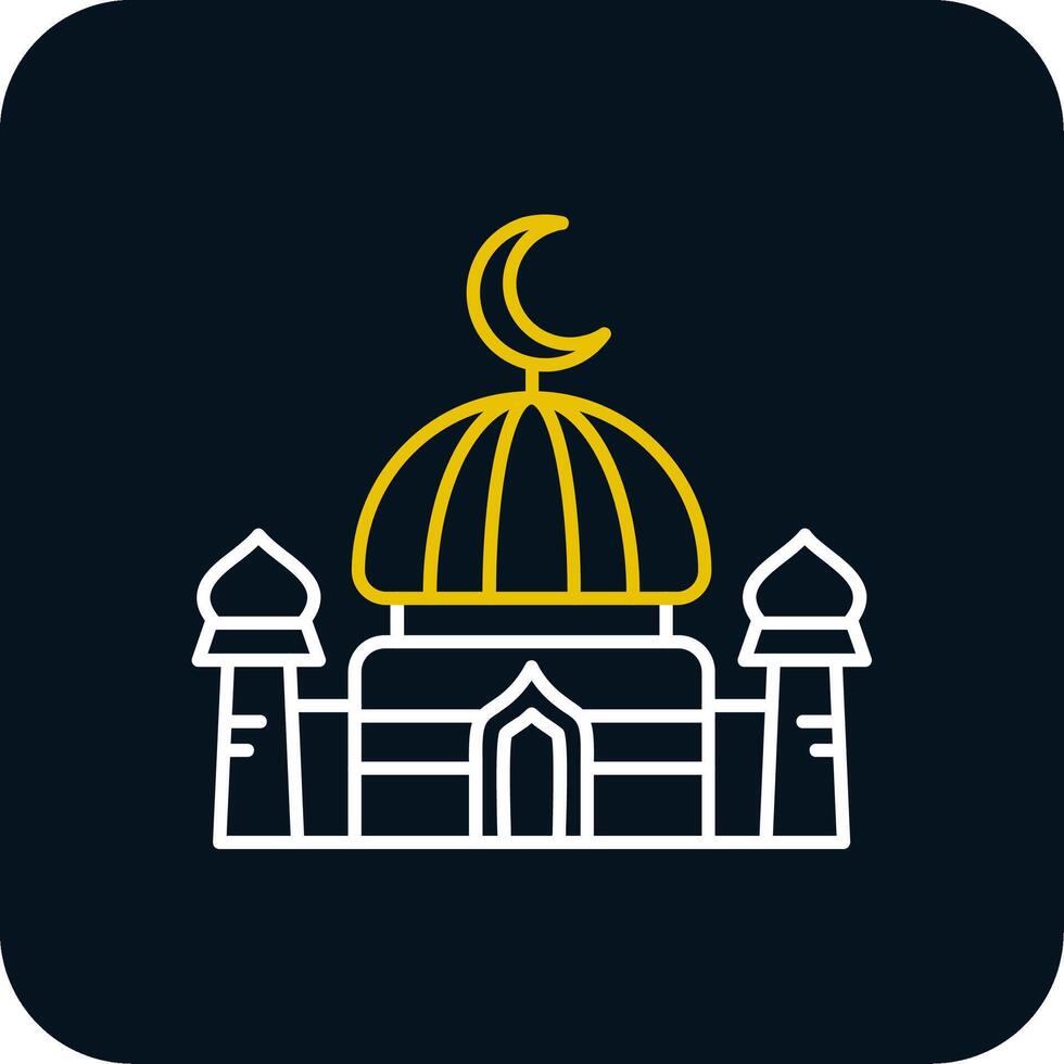 Dome Line Yellow White Icon vector