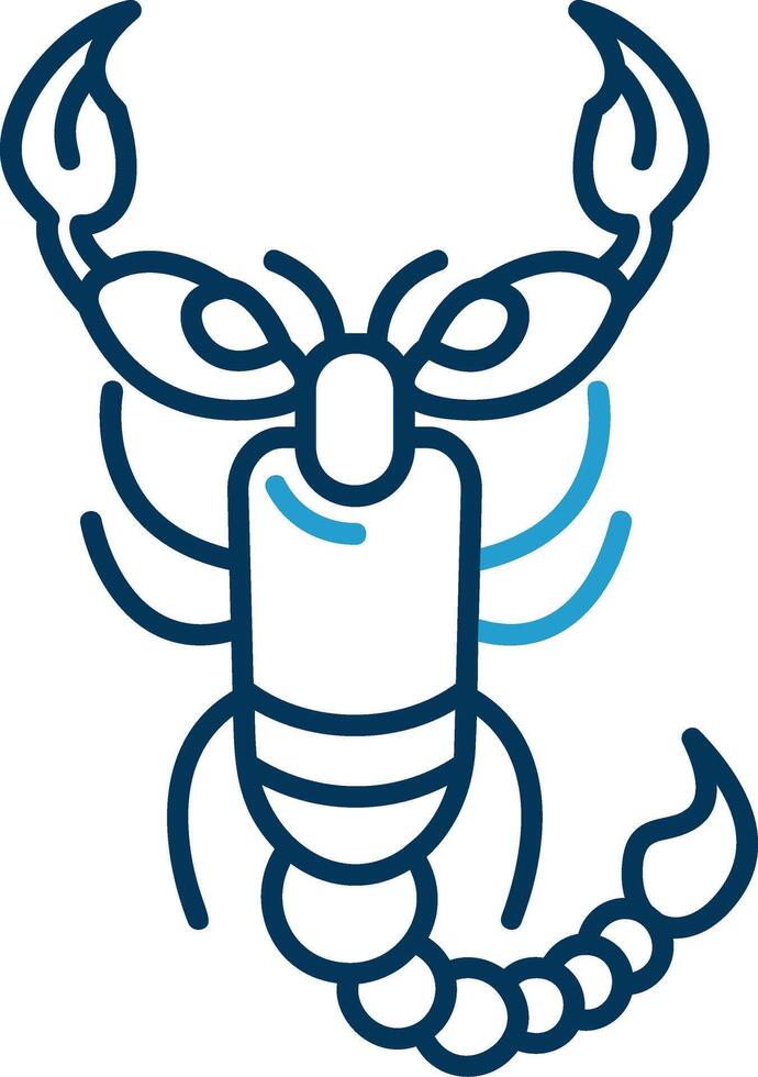 Scorpion Line Blue Two Color Icon vector