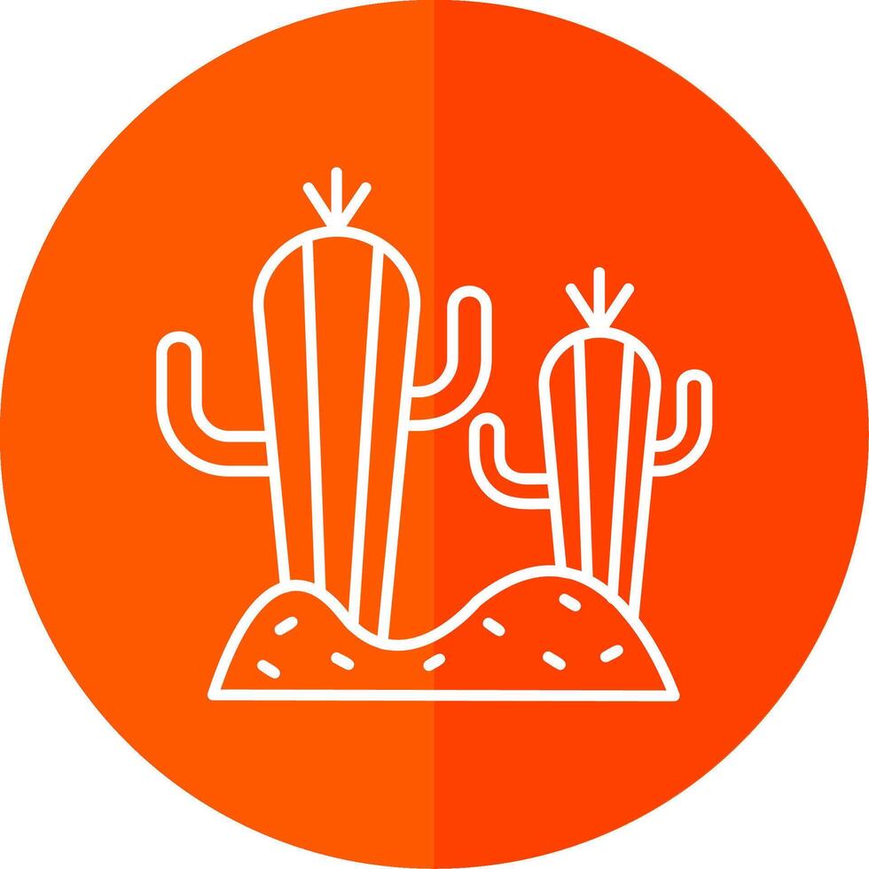 Cactus Line Red Circle Icon vector