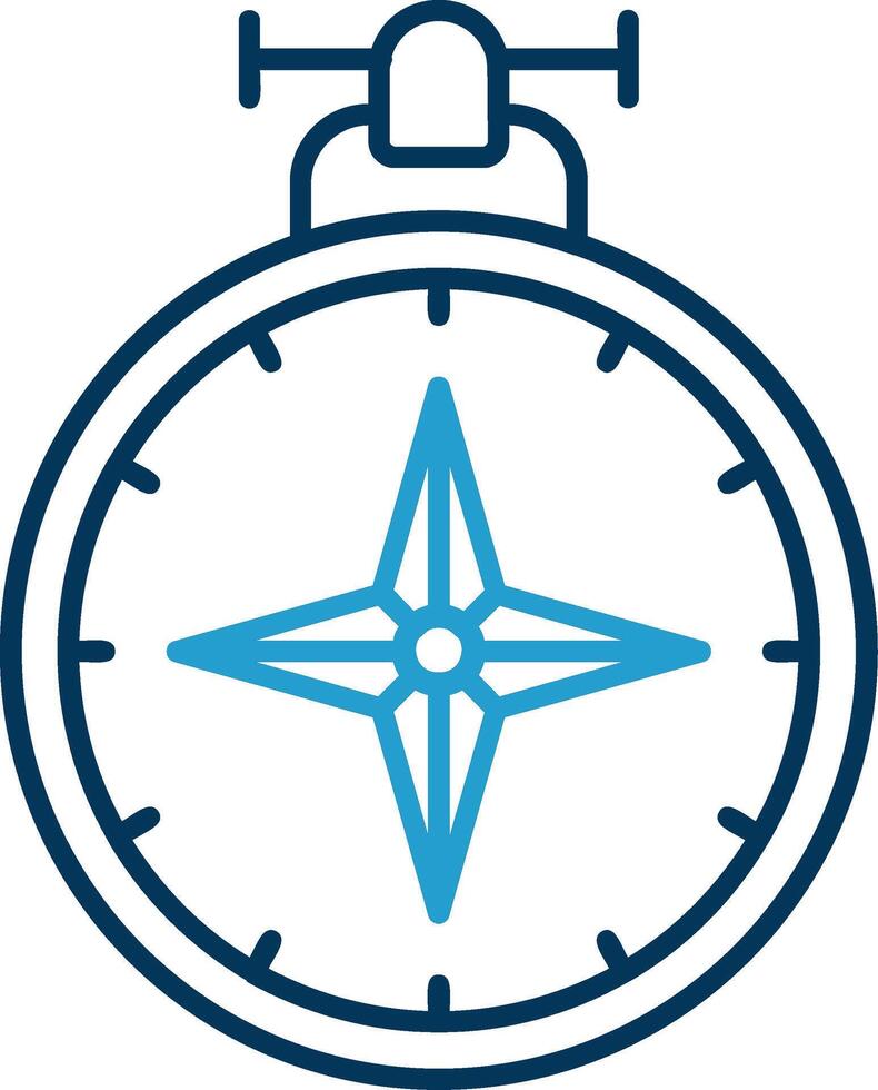 Compass Line Blue Two Color Icon vector
