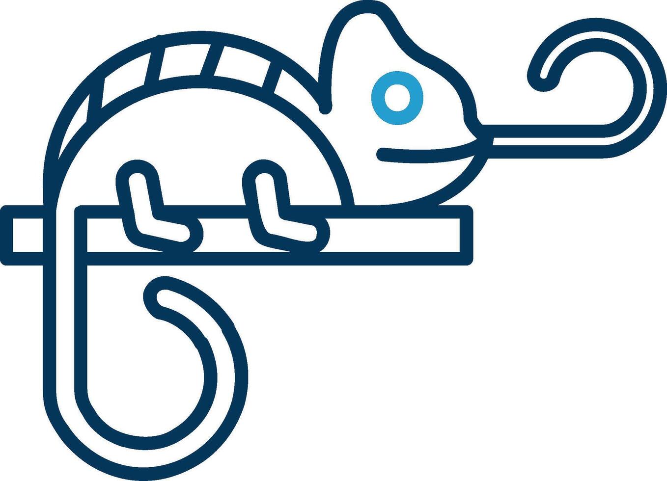 Chameleon Line Blue Two Color Icon vector