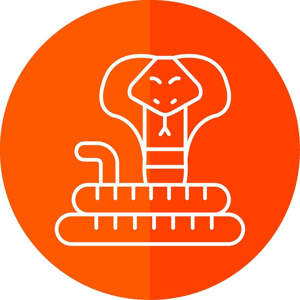 Cobra Line Red Circle Icon vector