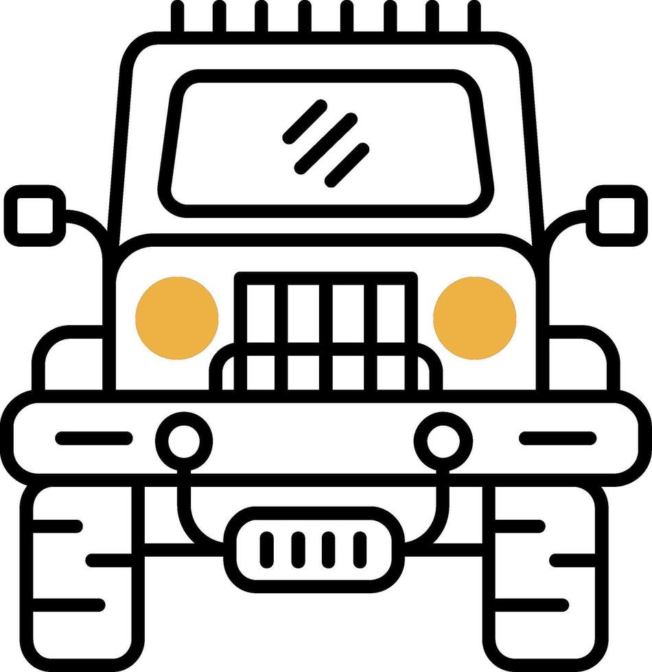 Jeep Skined Filled Icon vector