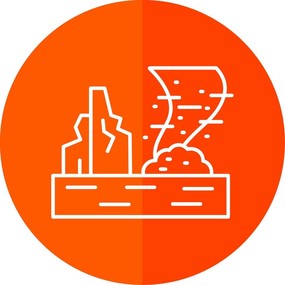 Sandstorm Line Red Circle Icon vector
