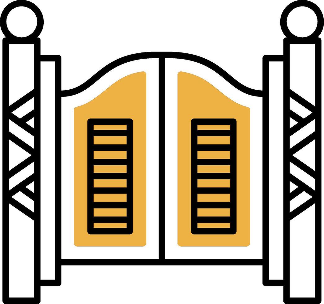 Saloon Skined Filled Icon vector