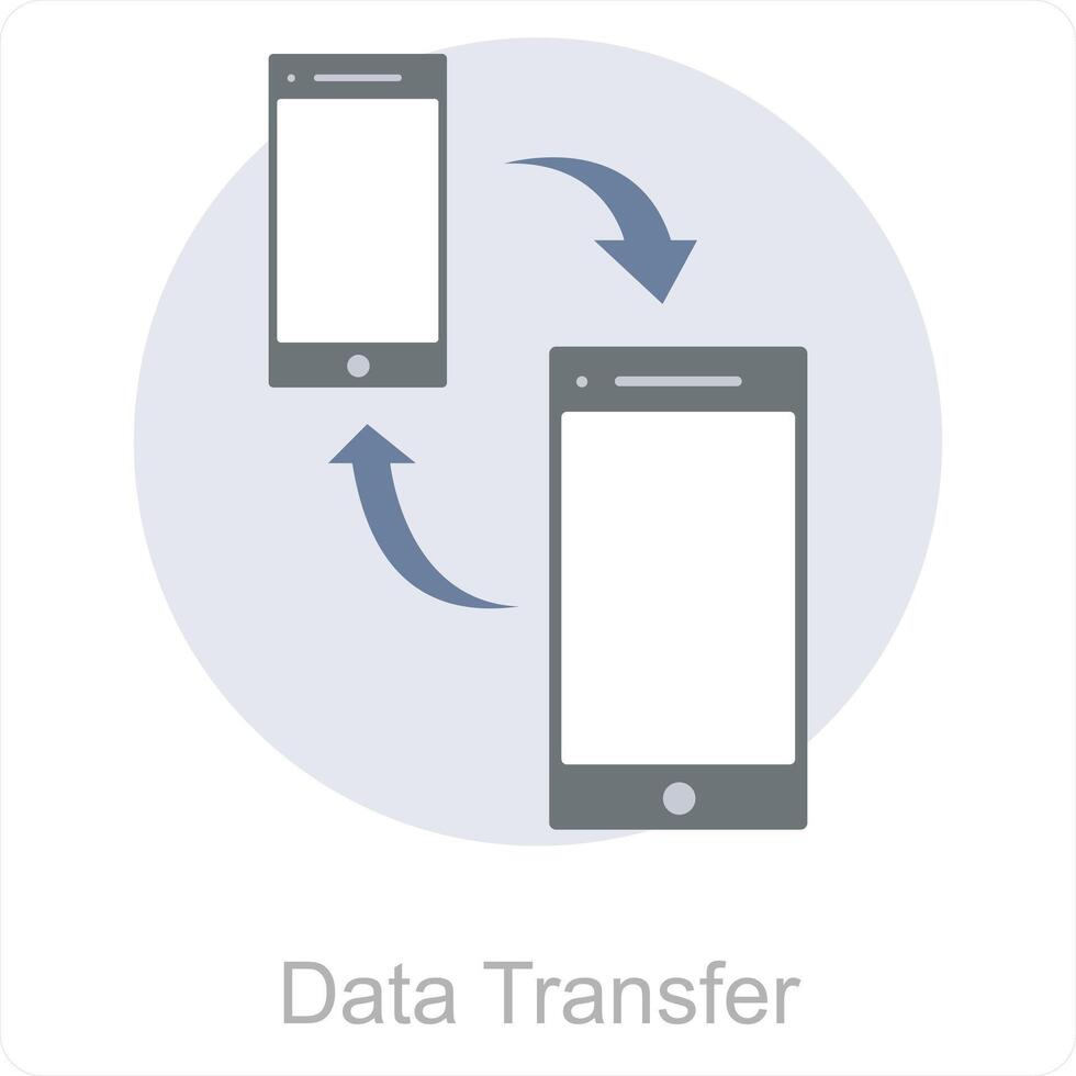 datos transferir y intercambiar icono concepto vector