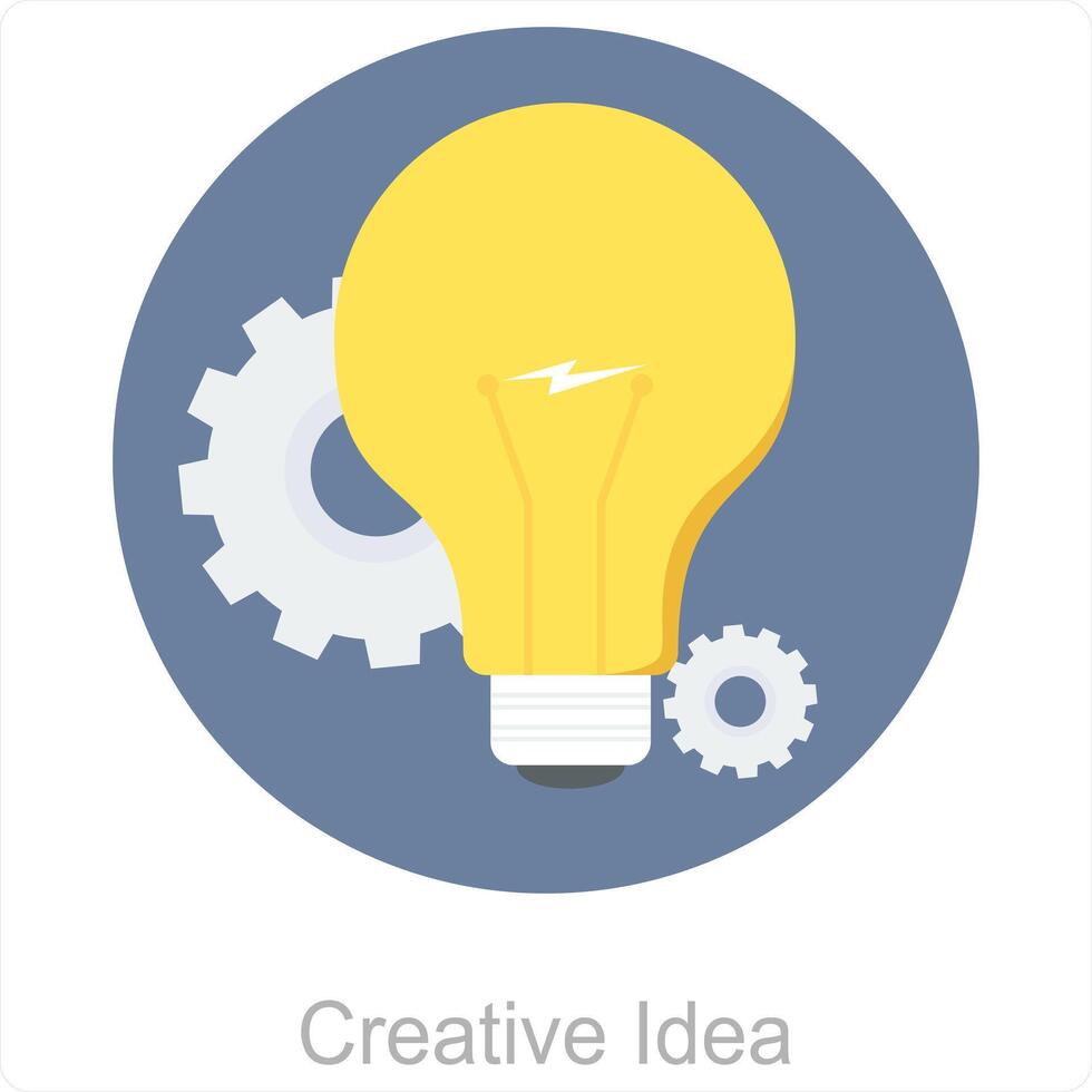 creativo idea y idea icono concepto vector