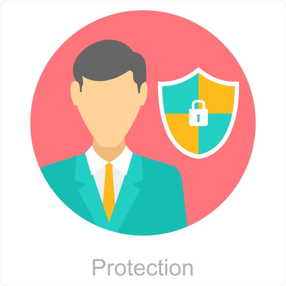 proteccion y proteger icono concepto vector