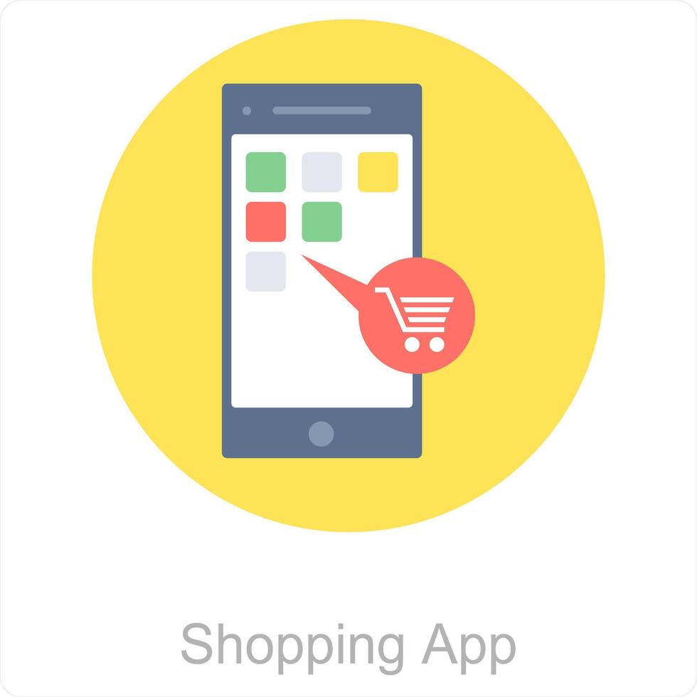 Shopping App and mobile icon concept vector