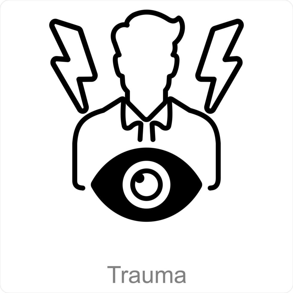 trauma y dolor icono concepto vector