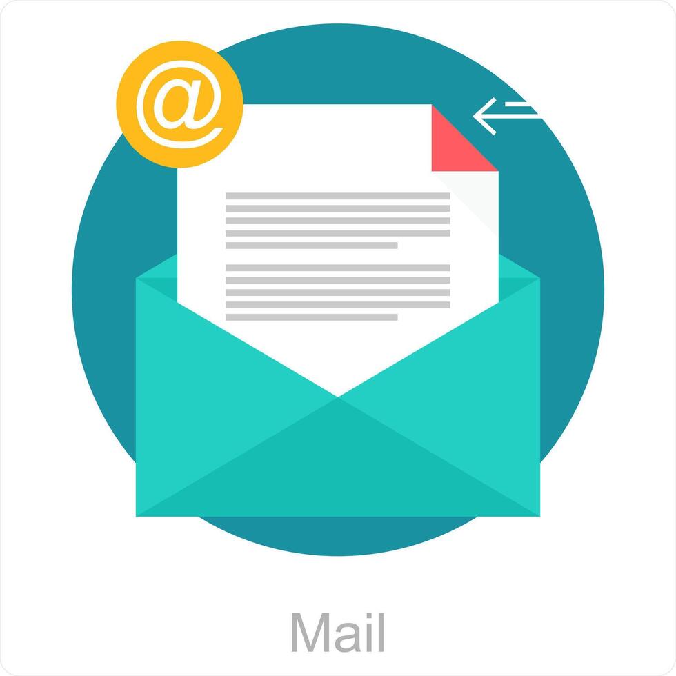 Mail and document icon concept vector