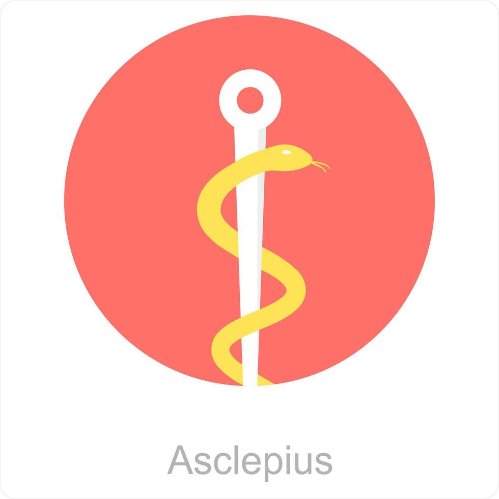 Asclepius and symbol icon concept vector