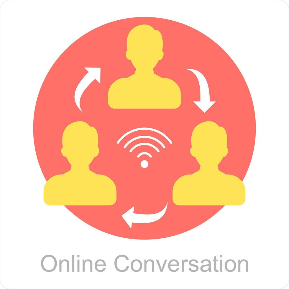 en línea conversacion y comunicación icono concepto vector