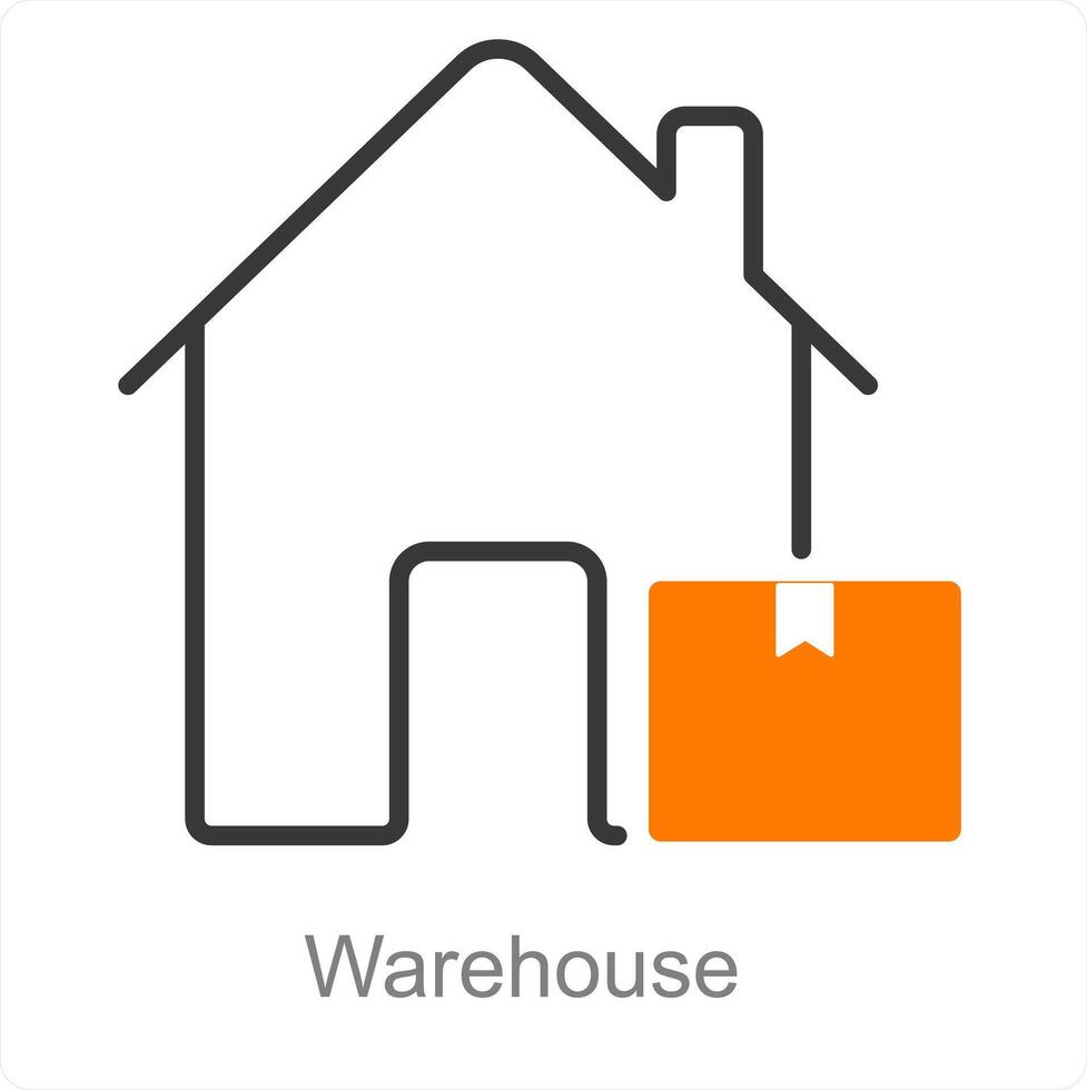 Warehouse and boxes icon concept vector