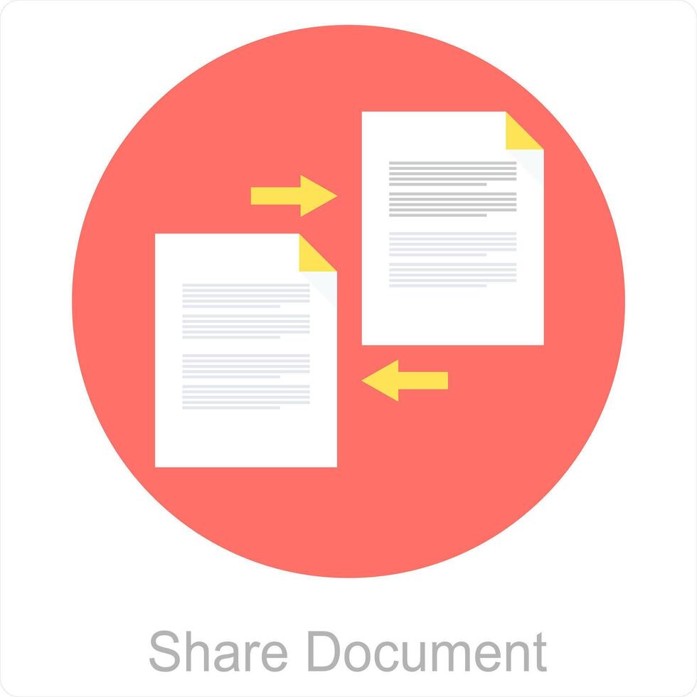 Share Document and share icon concept vector