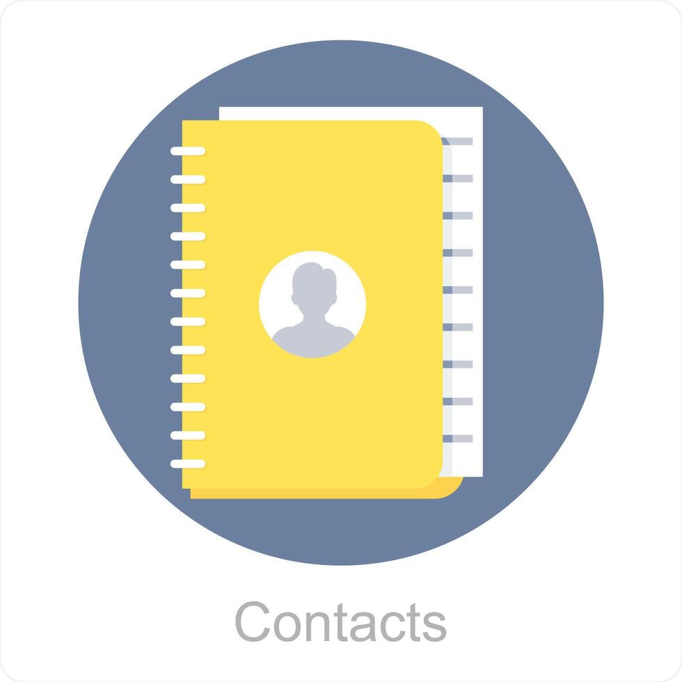 contactos y Registrarse icono concepto vector