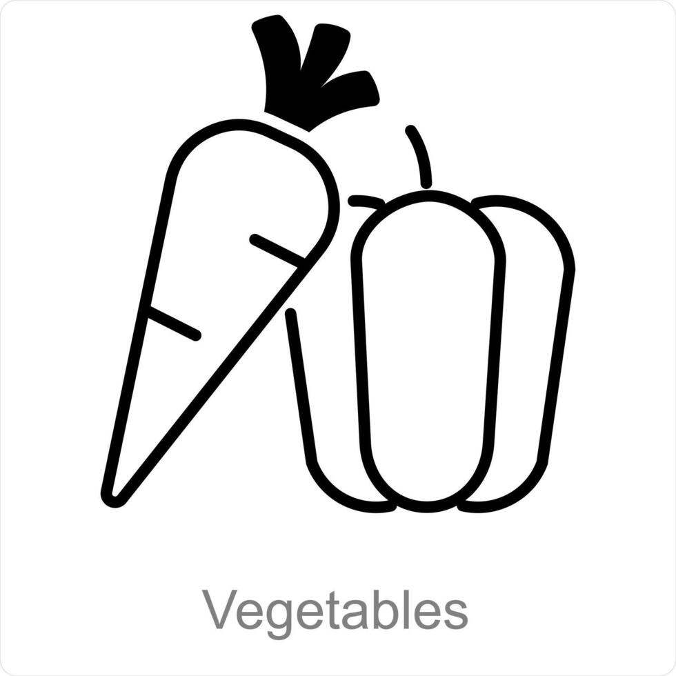 vegetales y tomate icono concepto vector