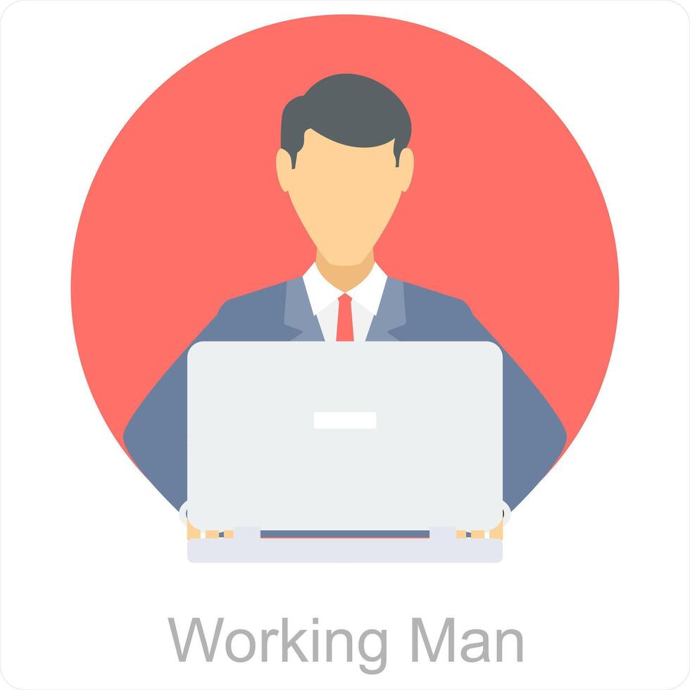 trabajando hombre y hombre icono concepto vector