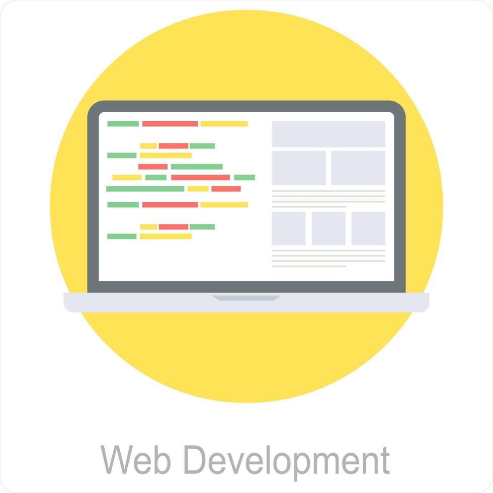 Web Development and code icon concept vector