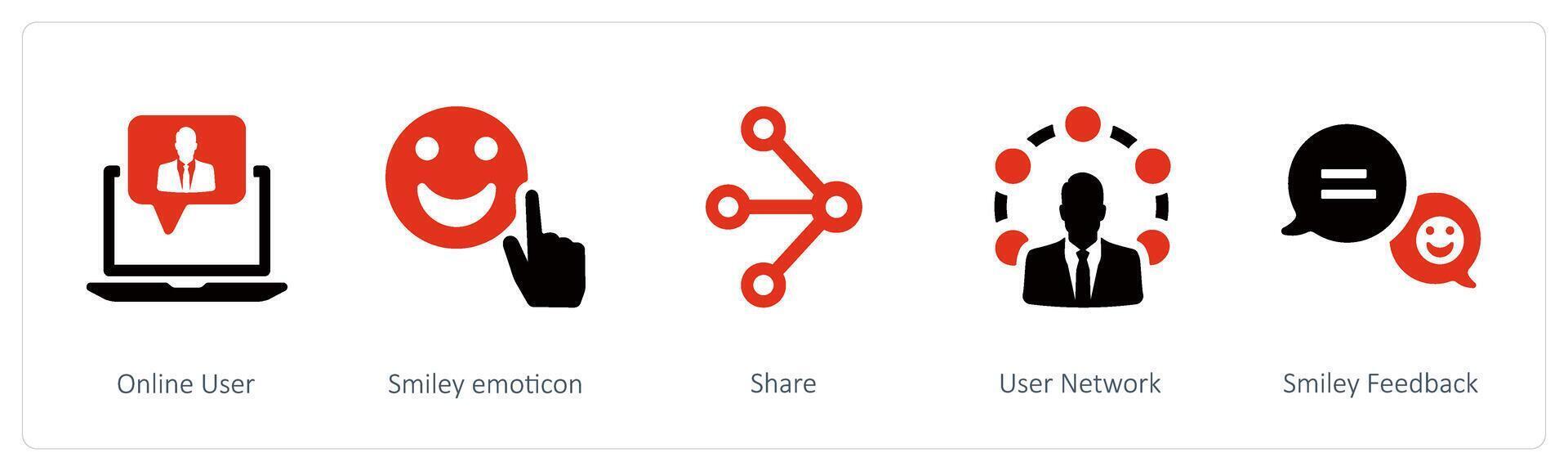 en línea usuario y social emoción vector