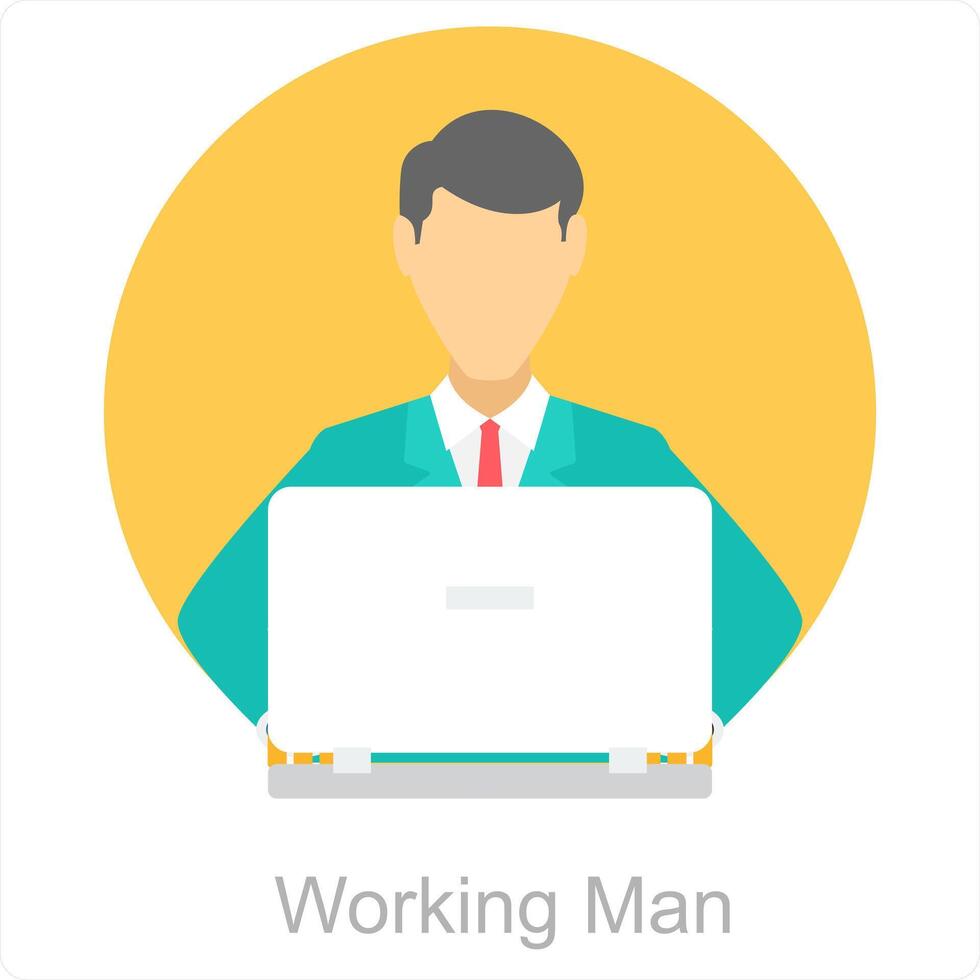 trabajando hombre y hombre icono concepto vector