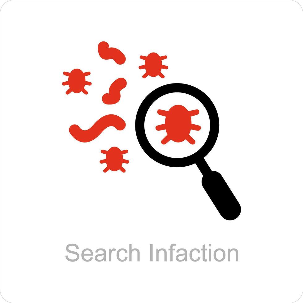 search infection and allergetic icon concept vector