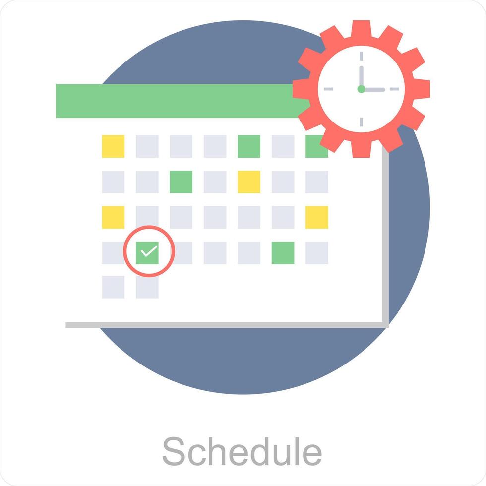 Schedule and calendar icon concept vector