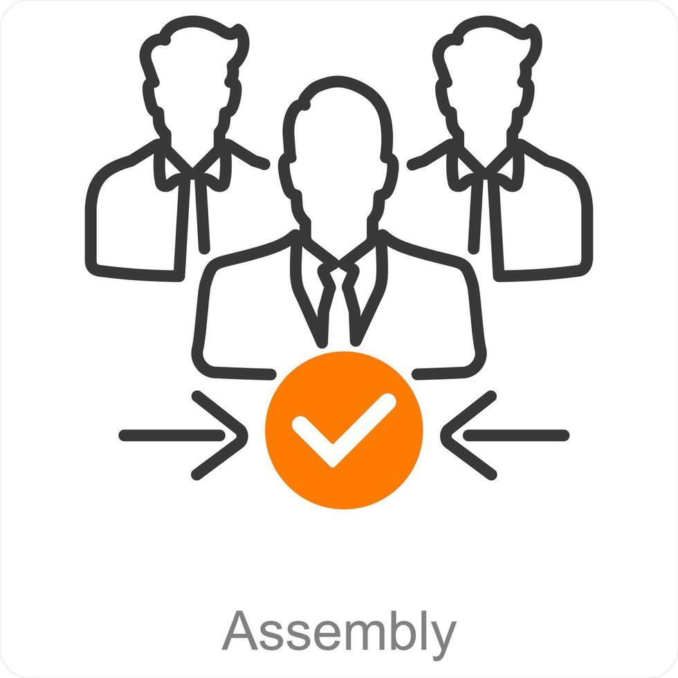 Assembly and deal icon concept vector