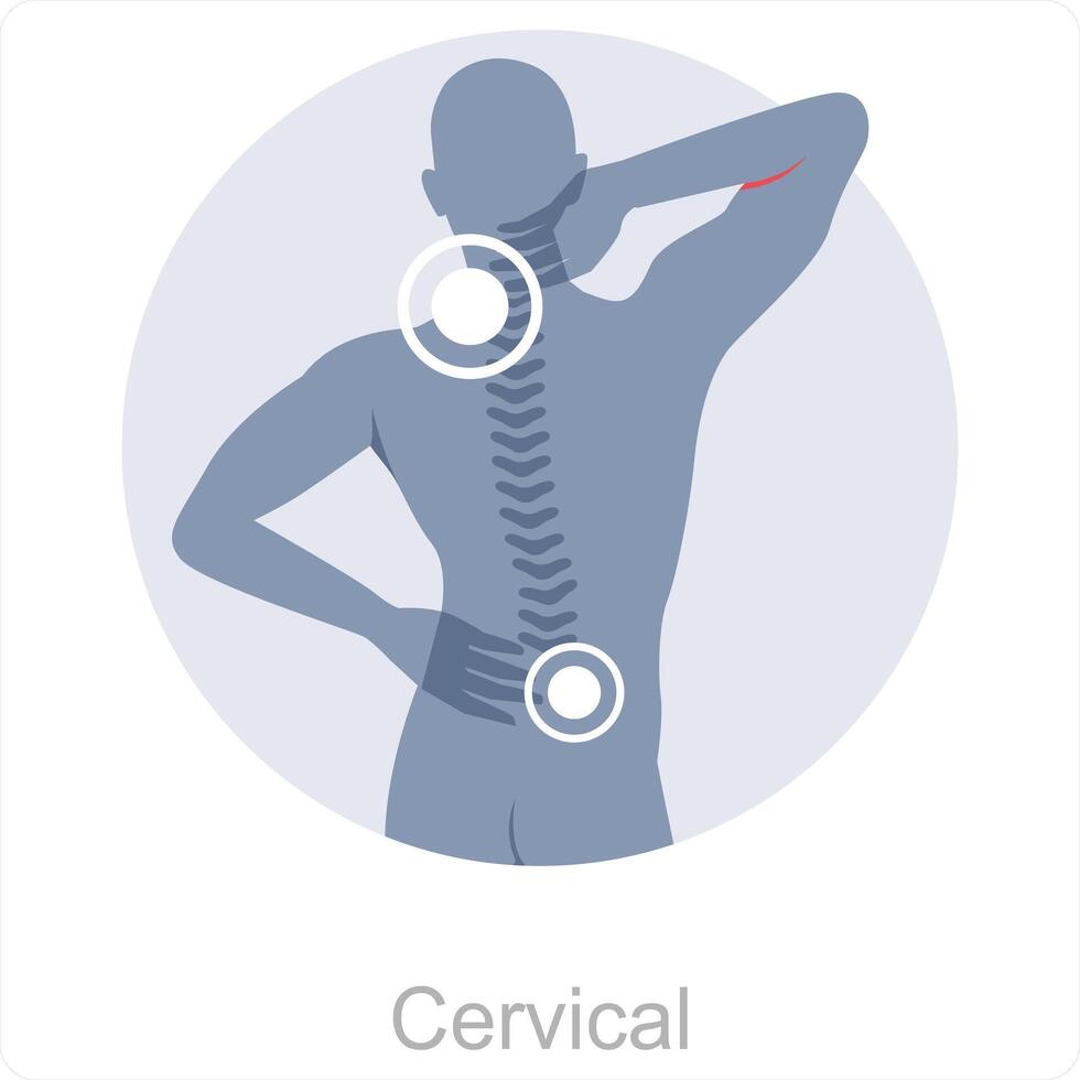 Cervical and pain icon concept vector