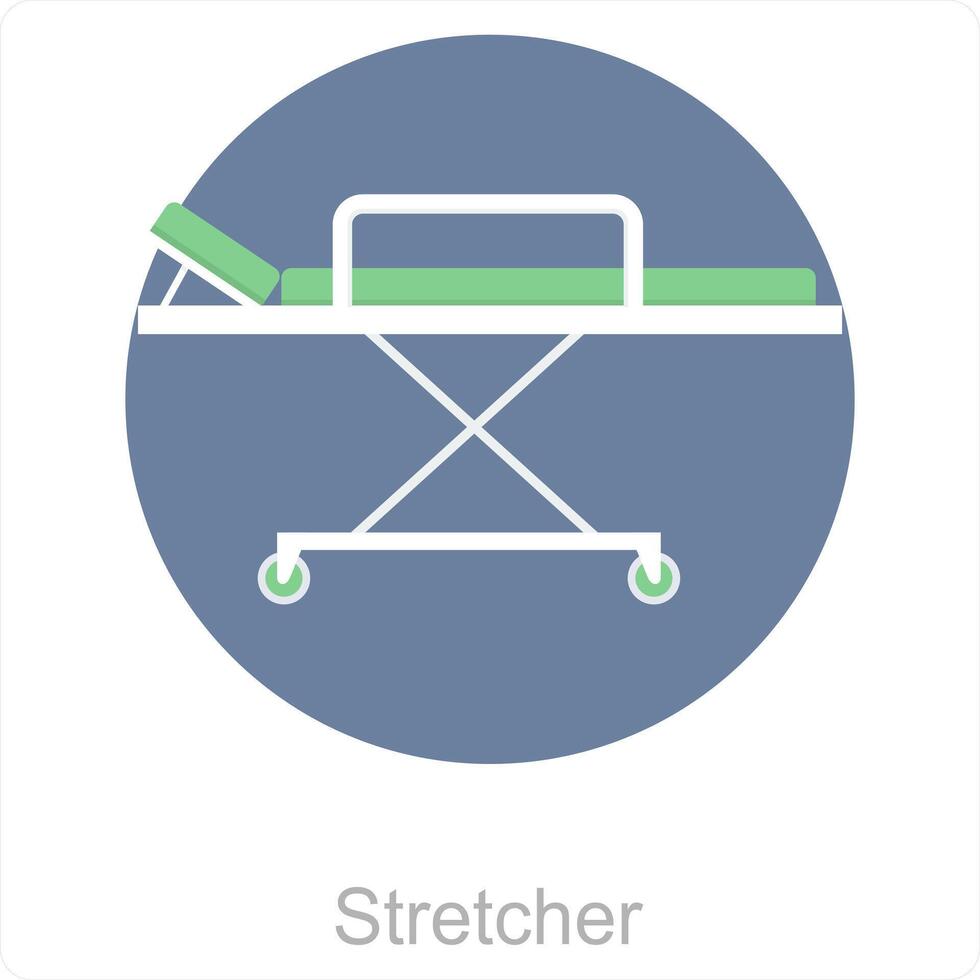 Stretcher and patient bed icon concept vector