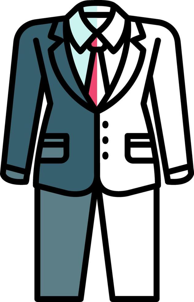 Suit Filled Half Cut Icon vector